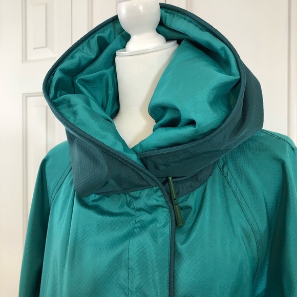 Jackets & Blazers - Vintage Trench Rain Coat Nylon Green Teal Color